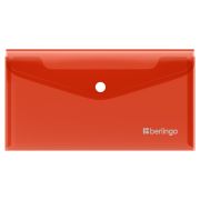 Папка-конверт на кнопке С6 223*120мм, МАЛЫЙ Berlingo «No Secret», А4, 200мкм, красная