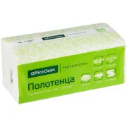 Полотенца бумажные 200 листов, OfficeClean Professional(V-сл), 2-слойные, 21*21,6см, белые, soft pack