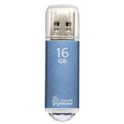Память USB2.0 Flash 16 GB, SMARTBUY V-Cut, металлический корпус, светло-синий, SB16GBVC-B