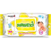 Салфетки влажные 80шт, Maneki с экстрактом ромашки и алоэ вера