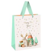 Пакет подарочный 26*32*12см MESHU «Happy New Year», отд. фольгой, матовая ламинация