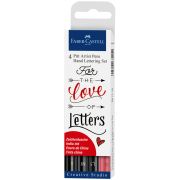 Набор капиллярных ручек Faber-Castell «Pitt Artist Pens Lettering set» ассорти, 4шт., 0,3/0,7/1,5мм/Brush, европодвес