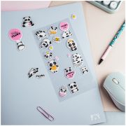 Наклейки объемные MESHU «Hello panda», 10*24см, 21 наклейка, инд. уп., европодвес