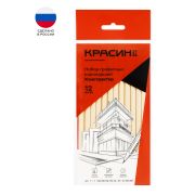 Набор карандашей чернографитных Красин «Конструктор» 12шт., 5 видов тверд., шестигран., заточен.