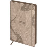 Ежедневник датированный 2025г., А5, 176л., кожзам, BG «Python. Bronze», цветной срез, с резинкой, карман