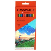 Карандаши цветные 12 цвета Красин «Приключения»., шестигран., заточен., картон