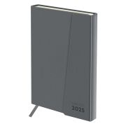 Ежедневник датированный 2025г., А5, 176л., твердый переплет, кожзам, BG «Magnet. Grey», серый, магнитный клапан