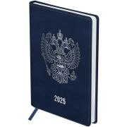 Ежедневник датированный 2025г., А5, 176л., твердый переплет, кожзам, BG «Орел», синий