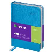 Ежедневник датированный 2025г., А6, 184л., кожзам, Berlingo «Starlight», сер. срез, голубой