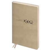 Ежедневник датированный 2025г., А6+, 176л., мягкий переплет, кожзам, BG «Waltz. Beige metallic», цветной срез