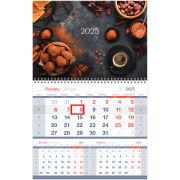 Календарь квартальный 2025г. 1 бл. на 1 гр. BG Mono premium «Трюфель», с бегунком