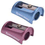Точилка 1 отверствие BRAUBERG «Arc», цинковая, корпус ассорти