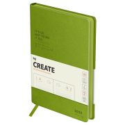 Ежедневник датированный 2025г., А5, 176л., твердый переплет, кожзам, BG «Create. Lime», лаймовый, цветной срез