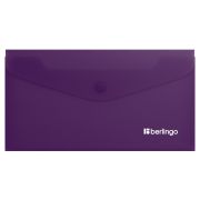 Папка-конверт на кнопке C6, 200мкм Berlingo «Soft Touch», софт-тач, фиолетовая