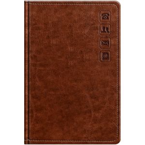 Телефонная книга А7, 64л., кожзам, BG «Nebraska. Brown», с вырубкой